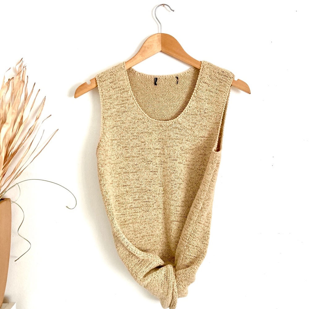 Neutral Beige Knit Tank Top